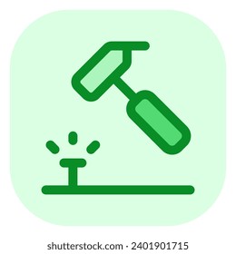 Editable hammer, nail, repair vector icon. Construction, tools, industry. Part of a big icon set family. Perfect for web and app interfaces, presentations, infographics, etc