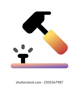 Editable hammer, nail, repair vector icon. Construction, tools, industry. Part of a big icon set family. Perfect for web and app interfaces, presentations, infographics, etc