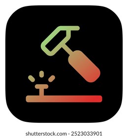 martelo editável, unha, ícone de vetor de reparo. Construção, ferramentas, indústria. Parte de uma grande família de conjuntos de ícones. Perfeito para interfaces web e app, apresentações, infográficos, etc