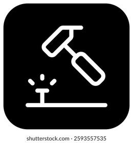 Editable hammer, nail, repair vector icon. Construction, tools, industry. Part of a big icon set family. Perfect for web and app interfaces, presentations, infographics, etc
