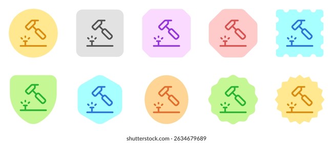 Editable hammer, nail, repair vector icon. Construction, tools, industry. Part of a big icon set family. Perfect for web and app interfaces, presentations, infographics, etc