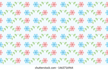 Editable Hand Drawn Floral Pattern Vector Background 
