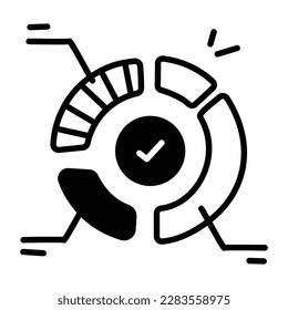 An editable hand drawn icon of pie chart 