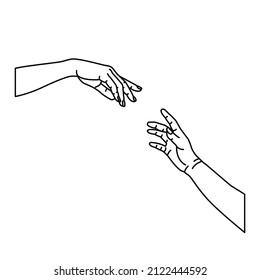 editable hand drawn style logos and icons of hands illustration outline