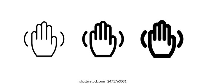 Editable hand gesture wave vector icon. Part of a big icon set family. Perfect for web and app interfaces, presentations, infographics, etc
