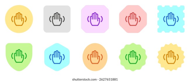 Ícone editável do vetor de onda de gesto da mão. Parte de uma grande família de conjuntos de ícones. Perfeito para interfaces web e app, apresentações, infográficos, etc