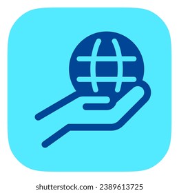 Editable hand holding earth, environment care, save the earth vector icon. Ecology, eco-friendly. Part of a big icon set family. Perfect for web and app interfaces, presentations, infographics, etc
