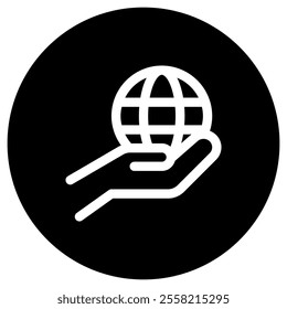 Editable hand holding earth, environment care, save the earth vector icon. Ecology, eco-friendly. Part of a big icon set family. Perfect for web and app interfaces, presentations, infographics, etc