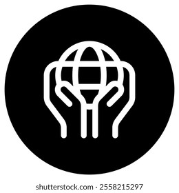 Editable hand holding earth, environment care, save the earth vector icon. Ecology, eco-friendly. Part of a big icon set family. Perfect for web and app interfaces, presentations, infographics, etc