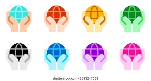 Editable hand holding earth, environment care, save the earth vector icon. Ecology, eco-friendly. Part of a big icon set family. Perfect for web and app interfaces, presentations, infographics, etc