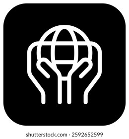 Editable hand holding earth, environment care, save the earth vector icon. Ecology, eco-friendly. Part of a big icon set family. Perfect for web and app interfaces, presentations, infographics, etc
