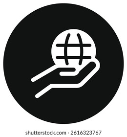Editable hand holding earth, environment care, save the earth vector icon. Ecology, eco-friendly. Part of a big icon set family. Perfect for web and app interfaces, presentations, infographics, etc