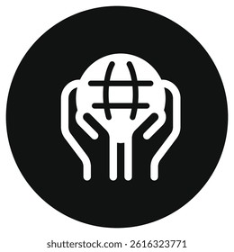 Editable hand holding earth, environment care, save the earth vector icon. Ecology, eco-friendly. Part of a big icon set family. Perfect for web and app interfaces, presentations, infographics, etc
