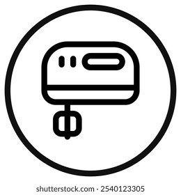 Editable hand mixer vector icon. Bakery, cooking, appliances, kitchenware, food. Part of a big icon set family. Perfect for web and app interfaces, presentations, infographics, etc