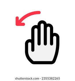 Editable hand swipe left vector icon. Part of a big icon set family. Perfect for web and app interfaces, presentations, infographics, etc