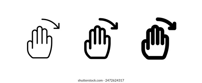 Mano editable desliza el Vector izquierdo. Parte de una gran familia de iconos. Perfecto para interfaces de Web y App, presentaciones, infografías, etc