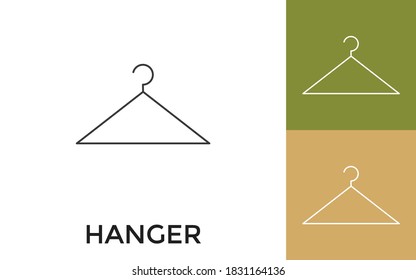 Editable Hanger Thin Line Icon with Title. Useful For Mobile Application, Website, Software and Print Media.
