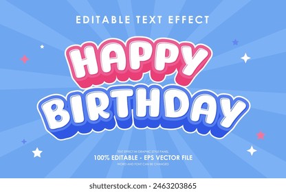 Editable Happy Birthday 3D Text Effect