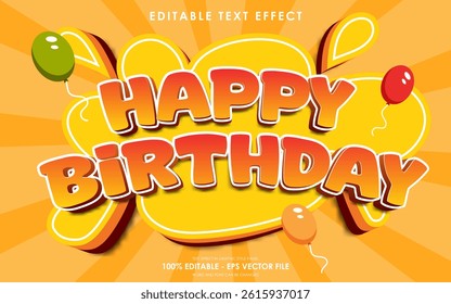 Editable Happy Birthday 3D Text Effect