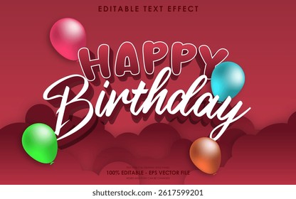 Editable Happy Birthday 3D Text Effect
