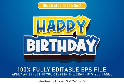 ARQUIVO EPS DO EFEITO DE TEXTO DO HAPPY BRITHDAY EDITÁVEL