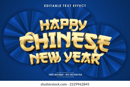 Editable Happy Chinese New Year Text Effect with chinese theme background