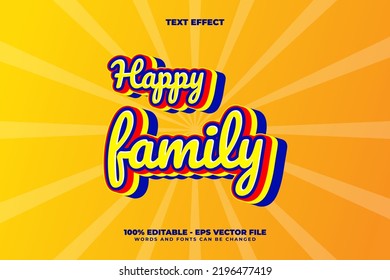 Editable happy family text effect for marketing