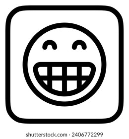 Editable happy grin expression emoticon vector icon. Part of a big icon set family. Part of a big icon set family. Perfect for web and app interfaces, presentations, infographics, etc