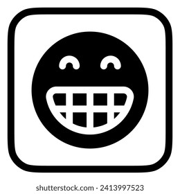 Editable happy grin expression emoticon vector icon. Part of a big icon set family. Part of a big icon set family. Perfect for web and app interfaces, presentations, infographics, etc