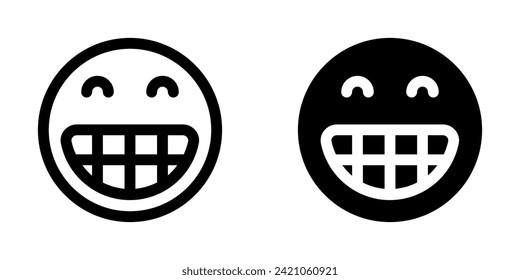Editable happy grin expression emoticon vector icon. Part of a big icon set family. Part of a big icon set family. Perfect for web and app interfaces, presentations, infographics, etc