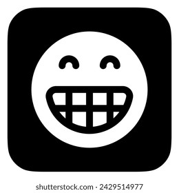 Editable happy grin expression emoticon vector icon. Part of a big icon set family. Part of a big icon set family. Perfect for web and app interfaces, presentations, infographics, etc