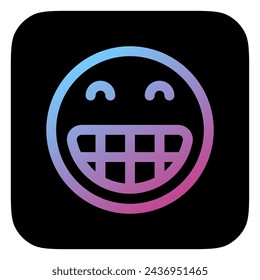 Editable happy grin expression emoticon vector icon. Part of a big icon set family. Part of a big icon set family. Perfect for web and app interfaces, presentations, infographics, etc