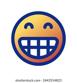 Editable happy grin expression emoticon vector icon. Part of a big icon set family. Part of a big icon set family. Perfect for web and app interfaces, presentations, infographics, etc