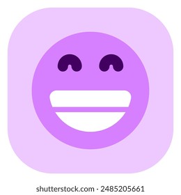 Editierbares Happy-Grin-Ausdruck-Emoticon-Vektorgrafik-Symbol. Teil einer großen Icon-Set-Familie. Teil einer großen Icon-Set-Familie. Ideal für Web- und App-Interfaces, Präsentationen, Infografiken usw