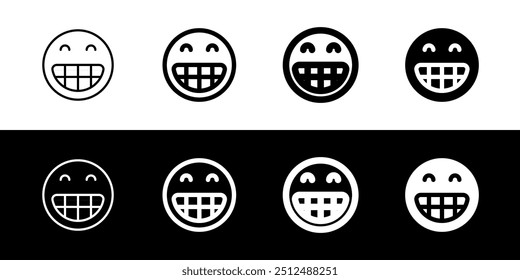 Editable happy grin expression emoticon vector icon. Part of a big icon set family. Part of a big icon set family. Perfect for web and app interfaces, presentations, infographics, etc