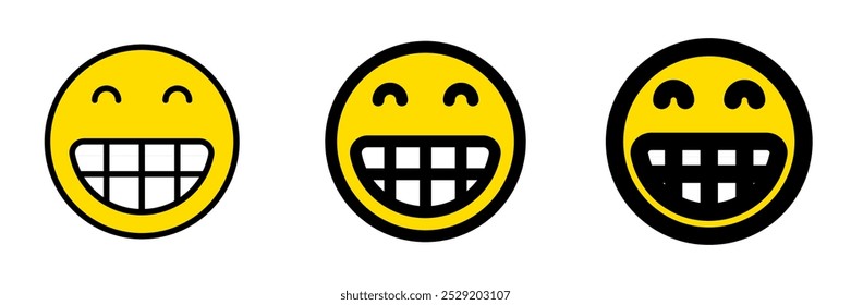 Editable happy grin expression emoticon vector icon. Part of a big icon set family. Part of a big icon set family. Perfect for web and app interfaces, presentations, infographics, etc