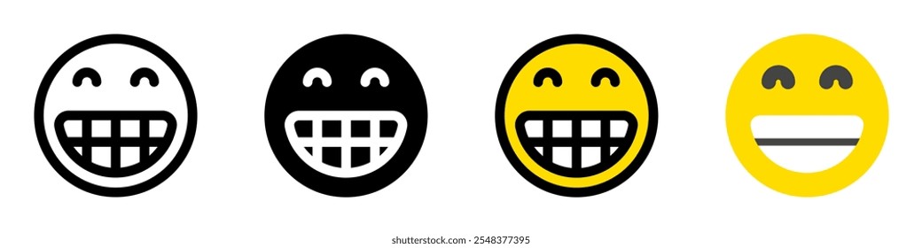 Editable happy grin expression emoticon vector icon. Part of a big icon set family. Part of a big icon set family. Perfect for web and app interfaces, presentations, infographics, etc