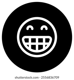 Editable happy grin expression emoticon vector icon. Part of a big icon set family. Part of a big icon set family. Perfect for web and app interfaces, presentations, infographics, etc