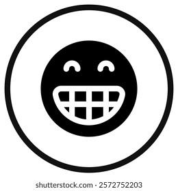 Editable happy grin expression emoticon vector icon. Part of a big icon set family. Part of a big icon set family. Perfect for web and app interfaces, presentations, infographics, etc