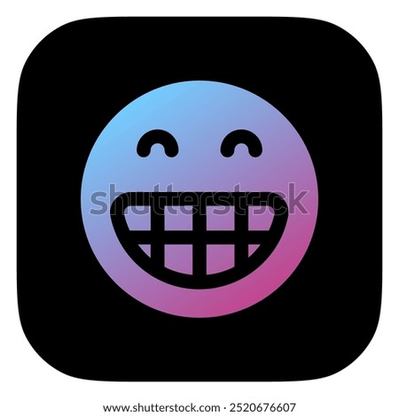Editable happy grin expression emoticon vector icon. Part of a big icon set family. Part of a big icon set family. Perfect for web and app interfaces, presentations, infographics, etc
