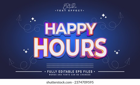 editierbares Happy-Hour-Text-Effect.typhography-Logo