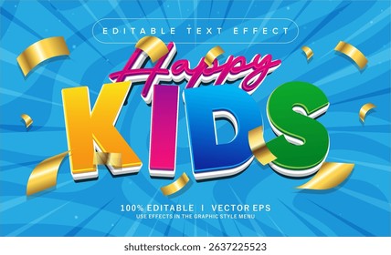 editable happy kids vector text effect with modern style design