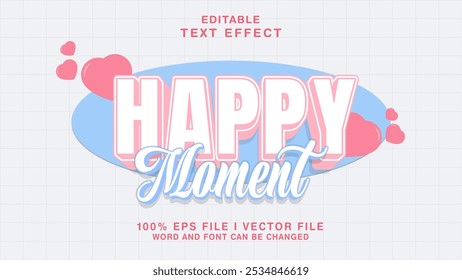 editable happy moment text effect.typhography logo