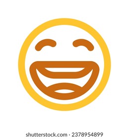 Icono de vector emoticono de expresión de sonrisa feliz editable. Parte de una familia de iconos grandes. Parte de una familia de iconos grandes. Perfecto para interfaces web y de aplicaciones, presentaciones, infografías, etc