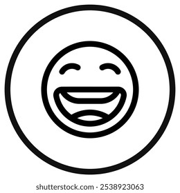 Icono de Vector de emoticono de expresión de sonrisa feliz editable. Parte de una gran familia de iconos. Parte de una gran familia de iconos. Perfecto para interfaces de Web y App, presentaciones, infografías, etc