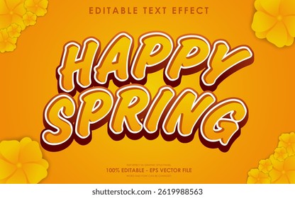 Editable Happy Spring 3D Text Effect