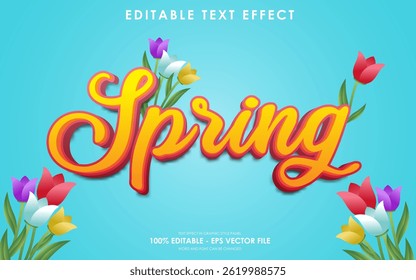 Editable Happy Spring 3D Text Effect