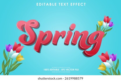 Editable Happy Spring 3D Text Effect
