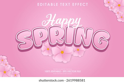 Editable Happy Spring 3D Text Effect
