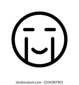 Editable happy tear emoticon vector icon. Expression, emotion, face. Part of a big icon set family. Perfect for web and app interfaces, presentations, infographics, etc
